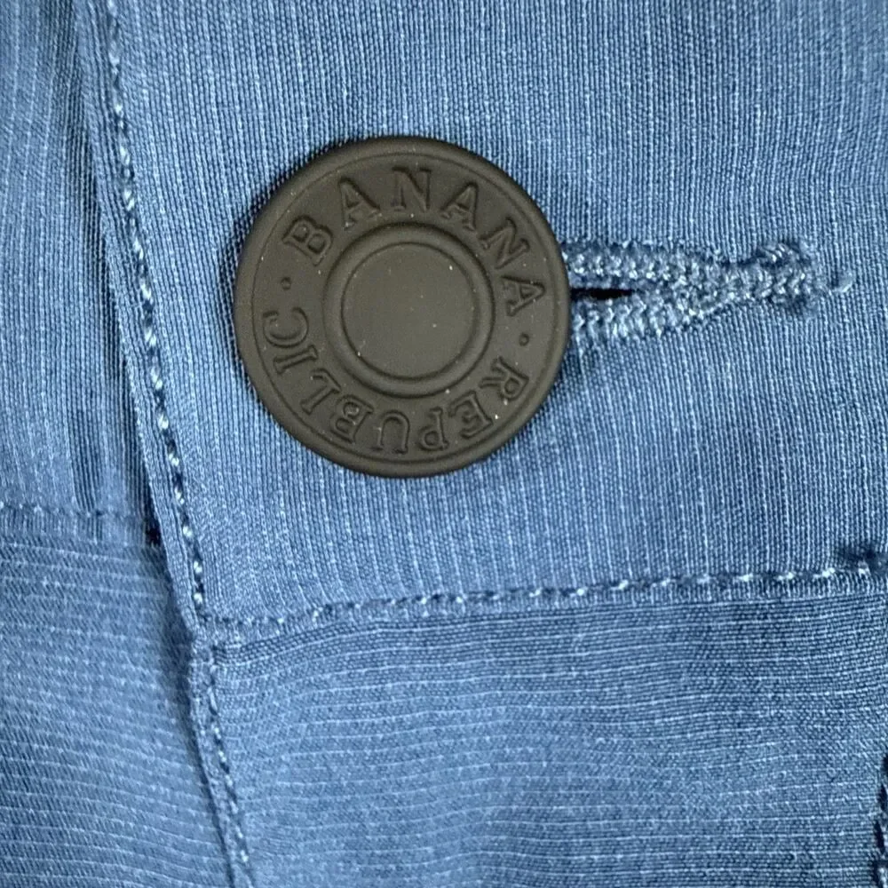 Banana Republic Mens Core Temp Shorts 38 Blue Performance Tech Chino Golf Resort